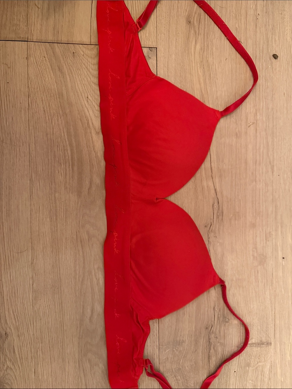 PINK Victoria's Secret Red Padded T-Shirt Bra